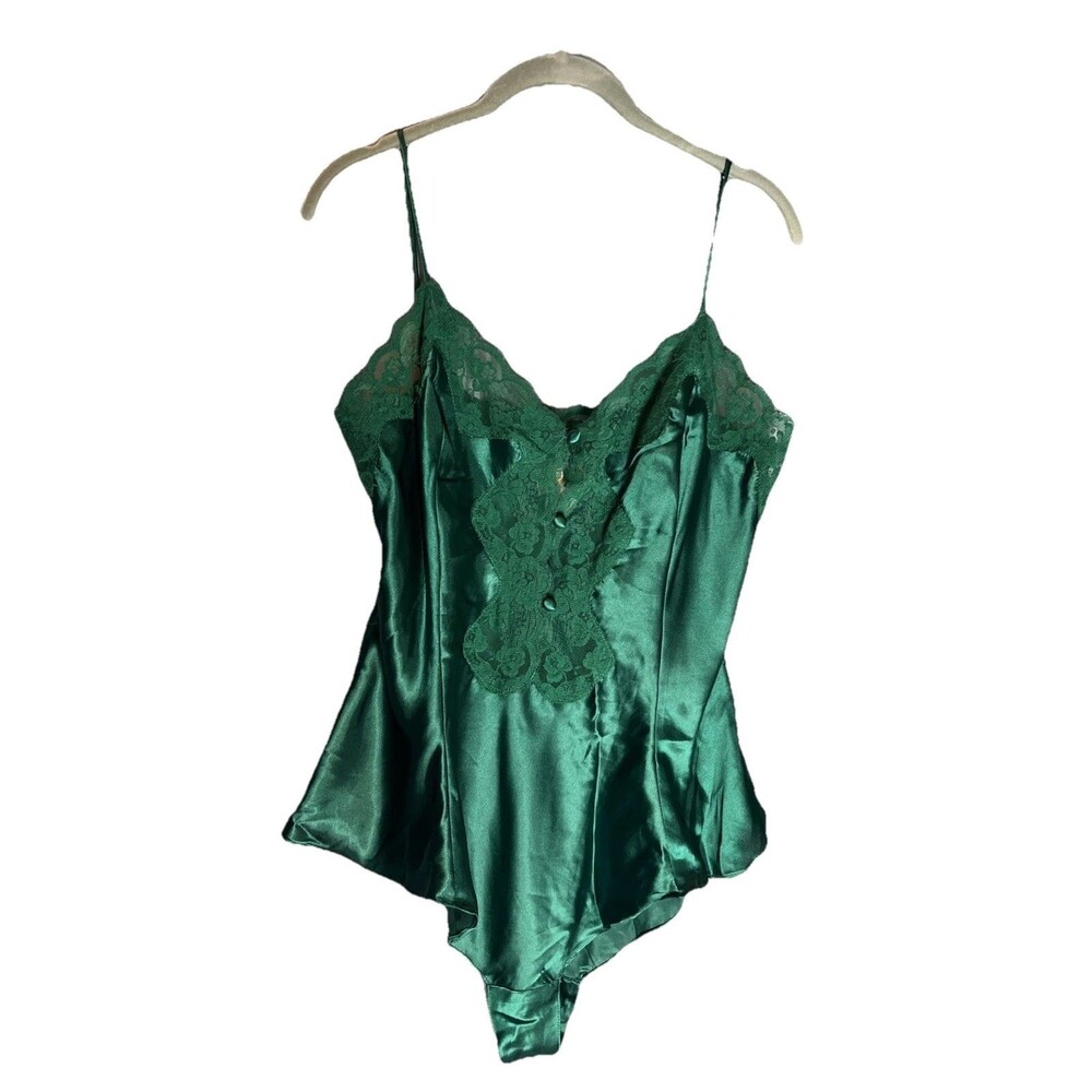 Victoria's Secret Vintage Babydoll Bodysuit One Piece Green L